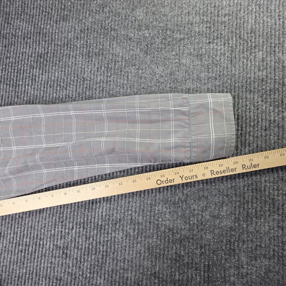 Penguin Munsingwear Shirt Mens XL Gray White Plaid Windowpane Preppy Casual VTG - Picture 7 of 11
